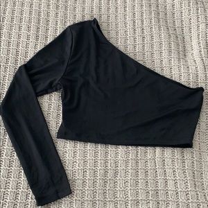 SHEIN long sleeve one shoulder crop top